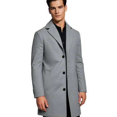 Josiah – Long Cotton Winter Coat – Light Gray 3