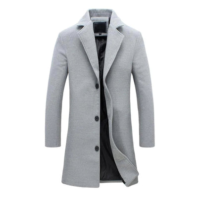 Josiah – Long Cotton Winter Coat – Light Gray 5