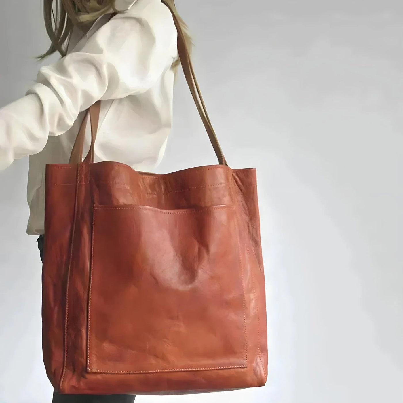 Julienne – Vintage Leather Tote Bag – Brown 1