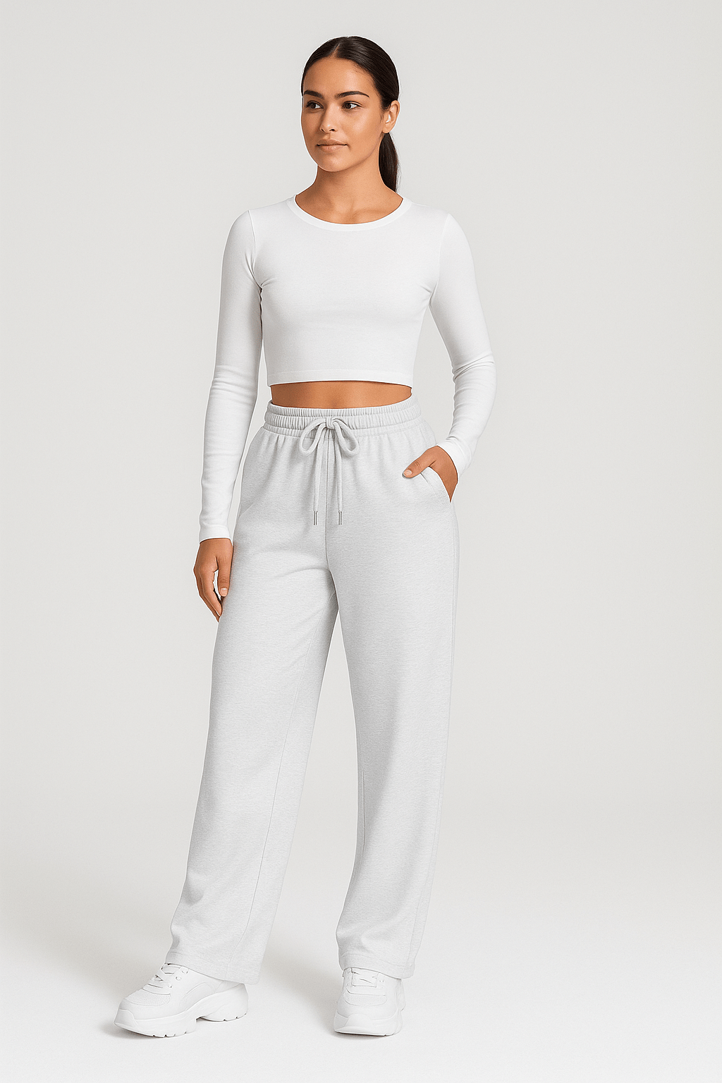 Juniper – Wide Leg Joggers – Soft Fabric – Black 1