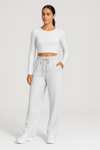 Juniper – Wide Leg Joggers – Soft Fabric – Black 1