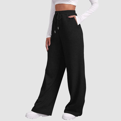 Juniper – Wide Leg Joggers – Soft Fabric – Black 4