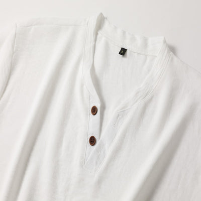 Kasper – Men's V-Neck Shirt – Soft Fabric – White 1