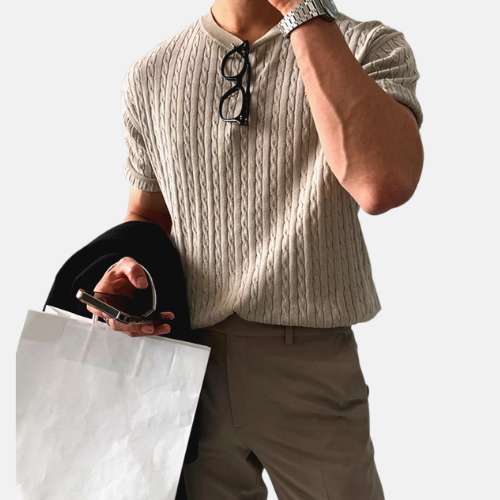 Korean – Striped Formal Shirt – Polyester Blend – White 1