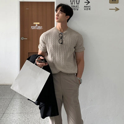 Korean – Striped Formal Shirt – Polyester Blend – White 3