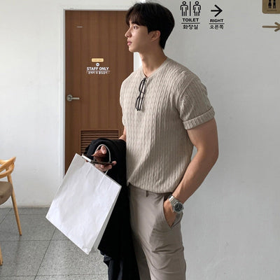 Korean – Striped Formal Shirt – Polyester Blend – White 4