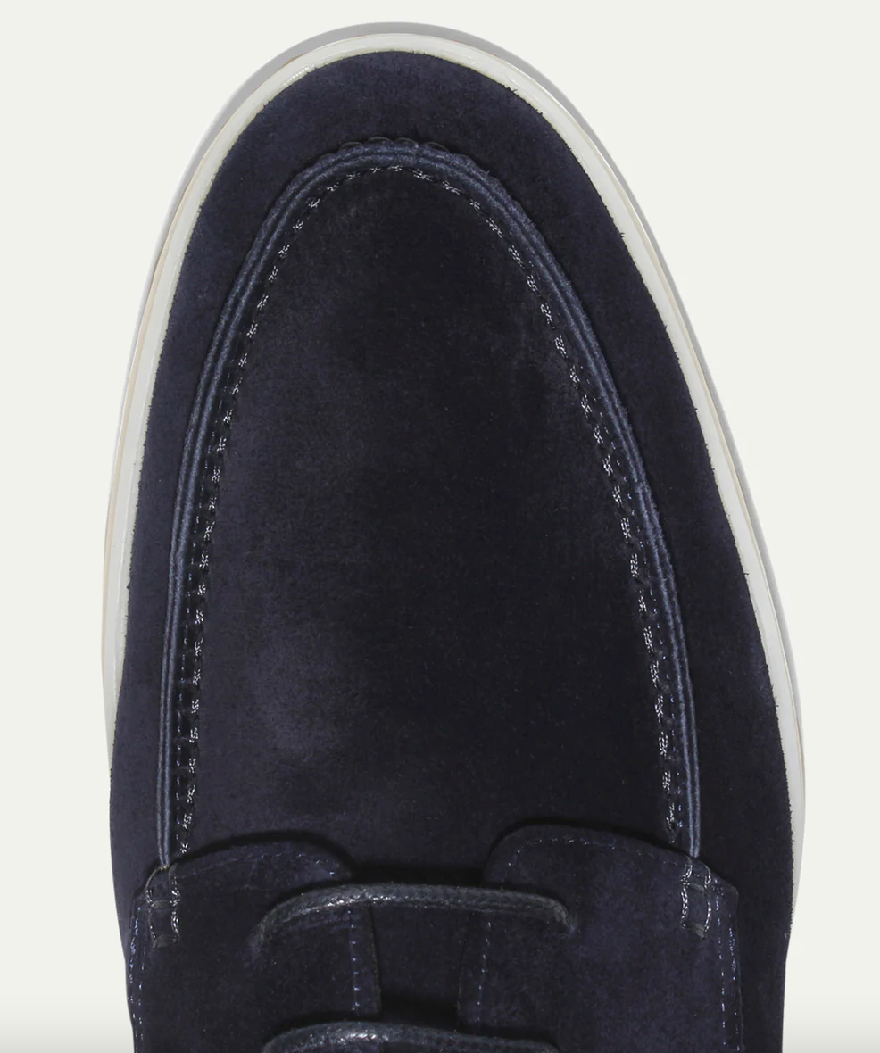 Layla Fashion – Men's Suede Loafers – Lace-Up Design – Navy Blue 3