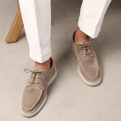 Layla Fashion – Men's Suede Loafers – Lace-Up Design – Navy Blue 4