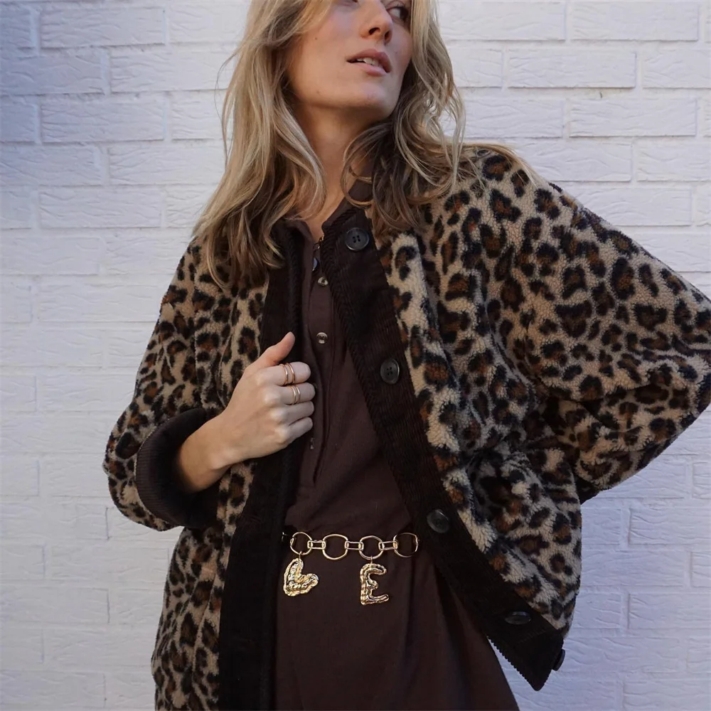 Leah – Leopard Print Jacket – O-Neck Style 3