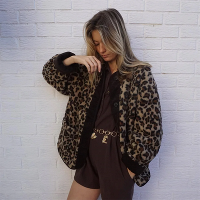 Leah – Leopard Print Jacket – O-Neck Style 4