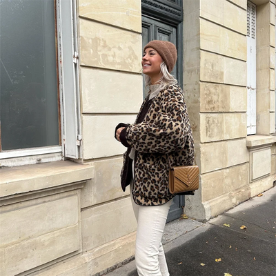 Leah – Leopard Print Jacket – O-Neck Style 5