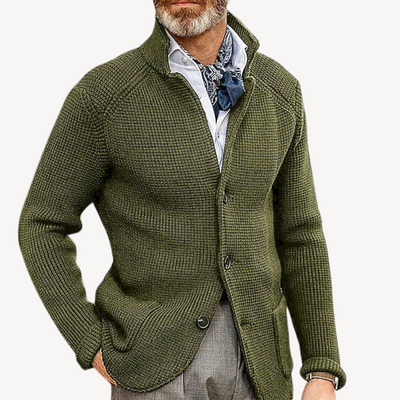 Loravelle – Men's Cardigan – Knitted Wool – Classic Gray 3