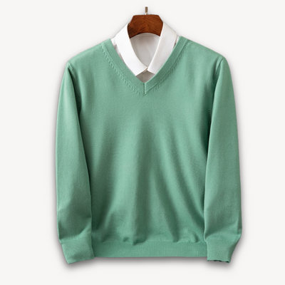 Loravelle – Men's Cashmere Sweater – Slim Fit – Soft Gray 4