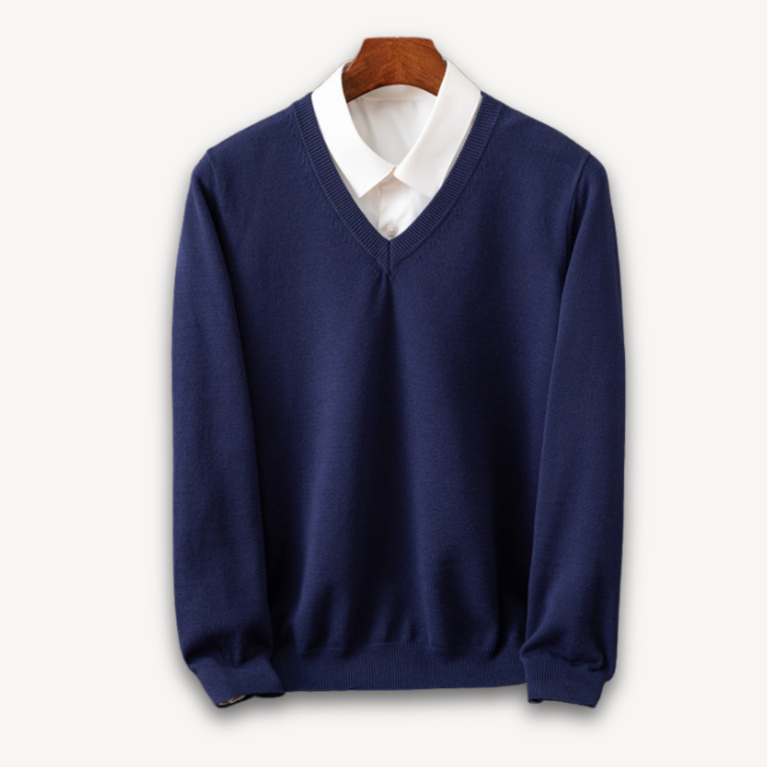 Loravelle – Men's Cashmere Sweater – Slim Fit – Soft Gray 5