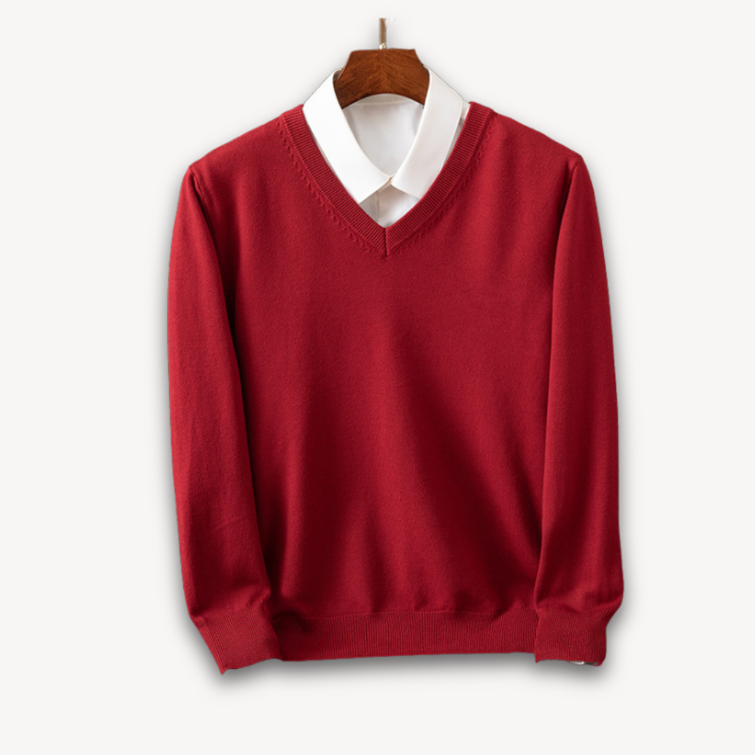 Loravelle – Men's Cashmere Sweater – Slim Fit – Soft Gray 6