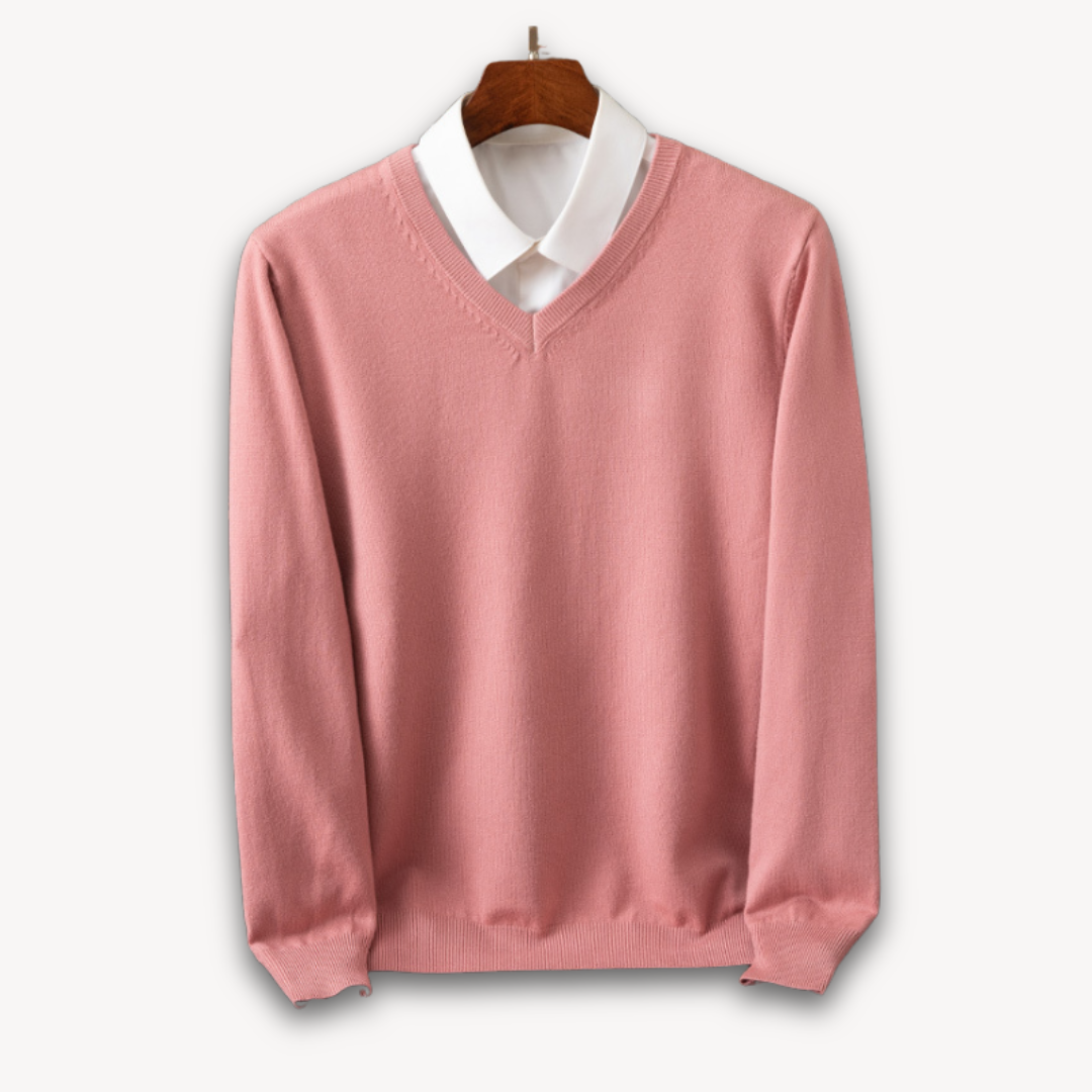 Loravelle – Men's Cashmere Sweater – Slim Fit – Soft Gray 8