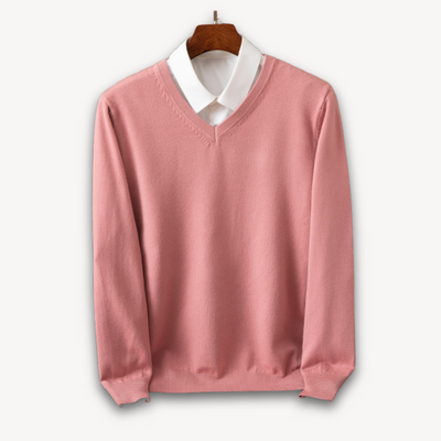 Loravelle – Men's Cashmere Sweater – Slim Fit – Soft Gray 8