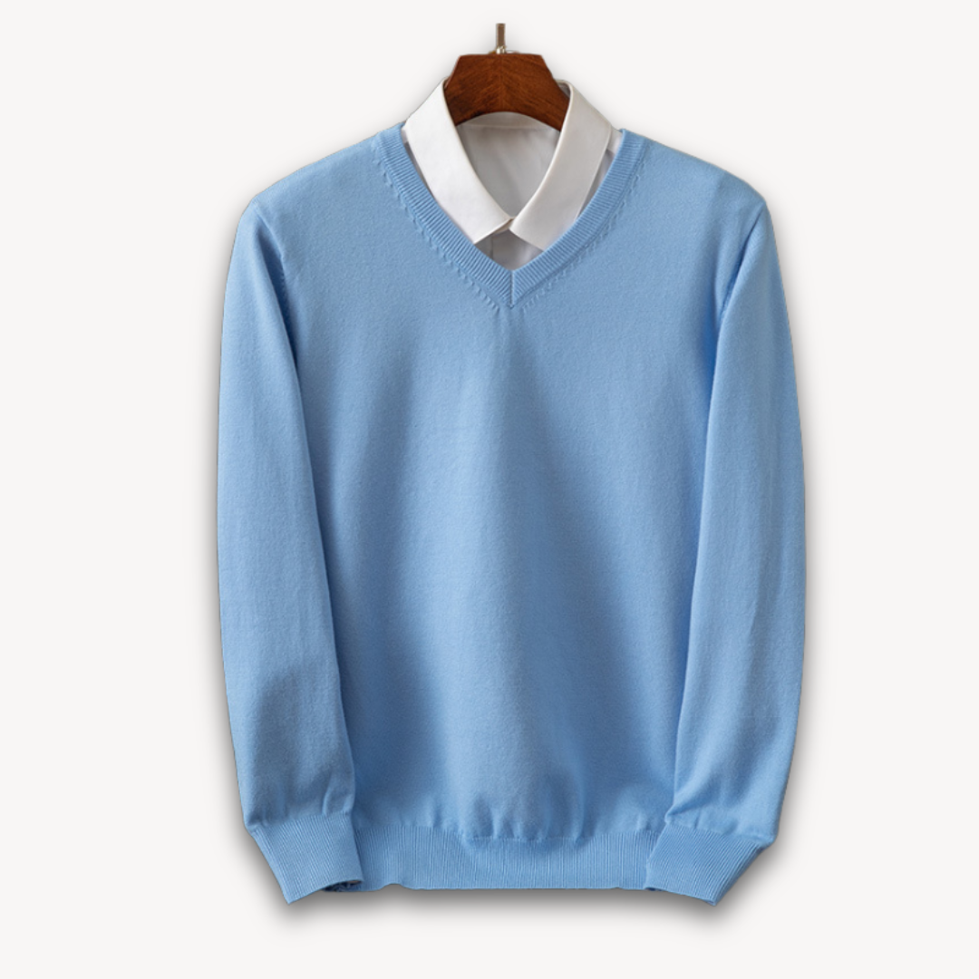 Loravelle – Men's Cashmere Sweater – Slim Fit – Soft Gray 9