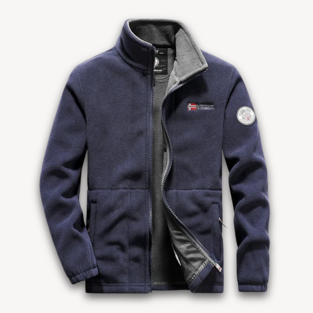 Loravelle – Men's Fleece Jacket – Navy Blue Winter Coat 4