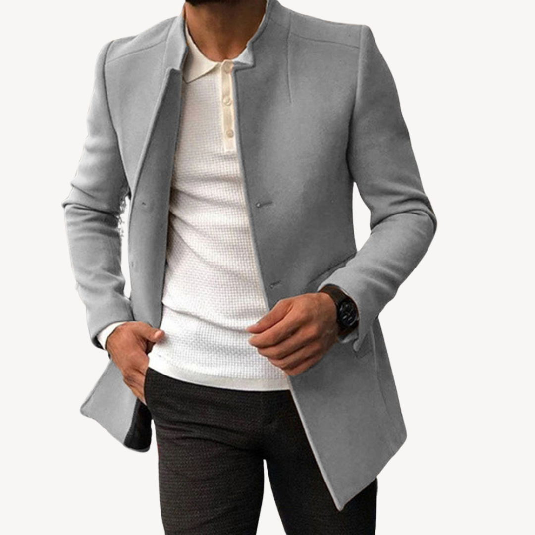 Loravelle – Men's Wool Blend Overcoat – Elegant – Black 2