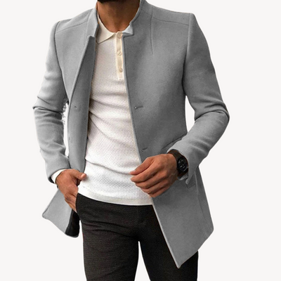 Loravelle – Men's Wool Blend Overcoat – Elegant – Black 2
