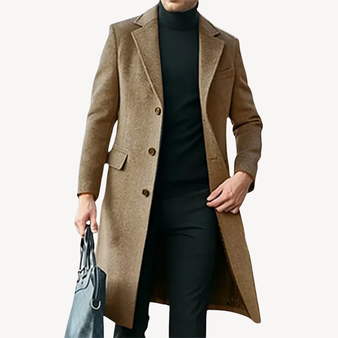 Loravelle – Men's Wool Overcoat – Classic Black 1