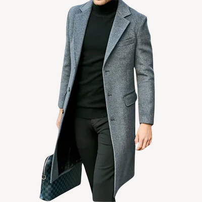 Loravelle – Men's Wool Overcoat – Classic Black 2