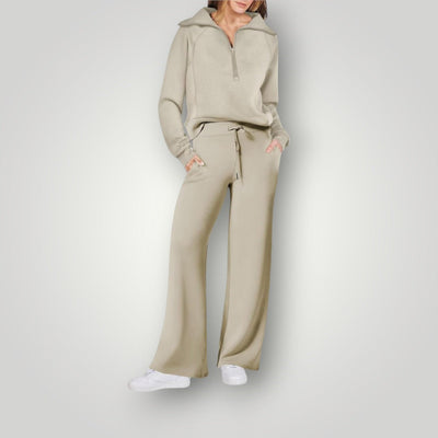 Lorena – Relaxed Loungewear Set – Breathable Fabric – Light Gray 3