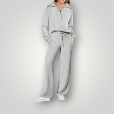 Lorena – Relaxed Loungewear Set – Breathable Fabric – Light Gray 5