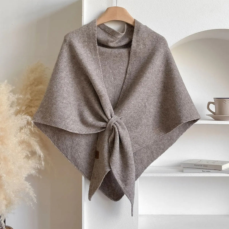 Maison Bennett – Knotted Wrap Scarf – Soft Plush – Neutral Shades 11