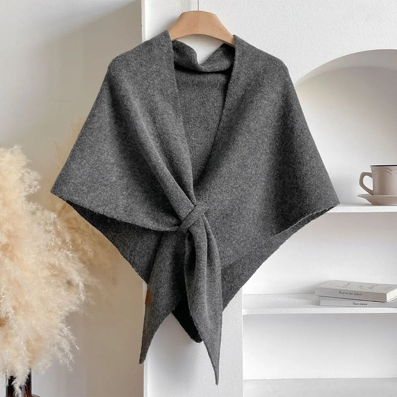 Maison Bennett – Knotted Wrap Scarf – Soft Plush – Neutral Shades 12