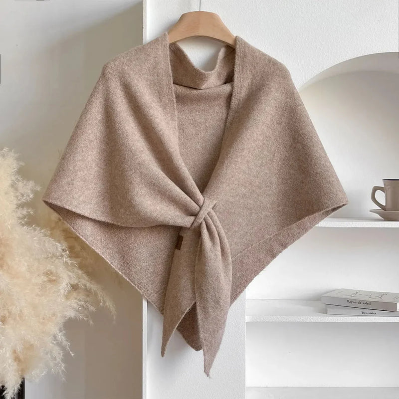 Maison Bennett – Knotted Wrap Scarf – Soft Plush – Neutral Shades 13