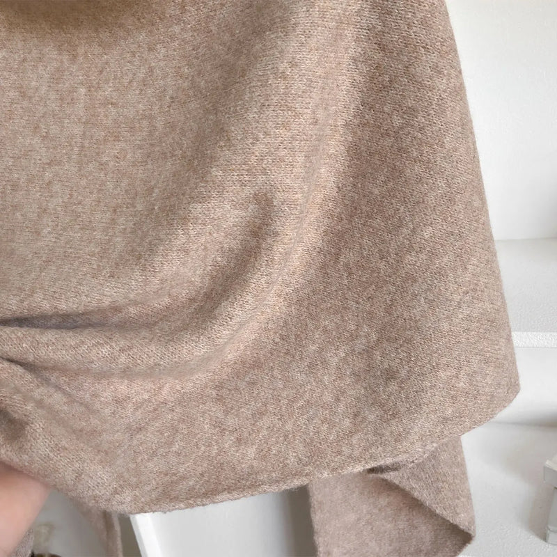Maison Bennett – Knotted Wrap Scarf – Soft Plush – Neutral Shades 6