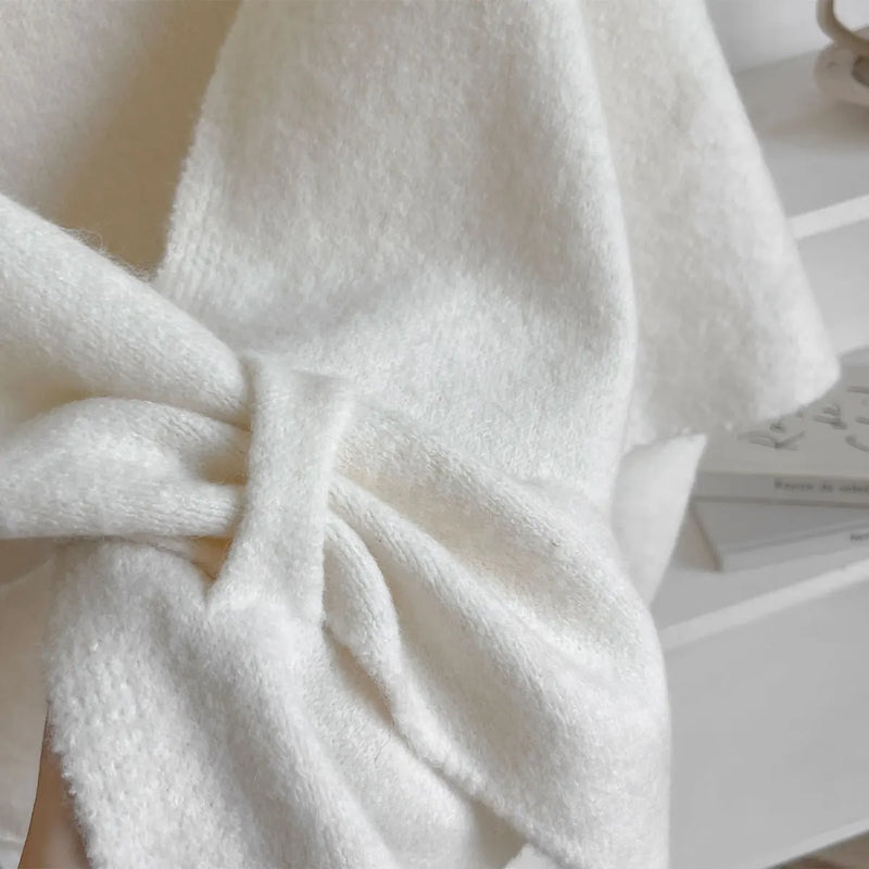 Maison Bennett – Knotted Wrap Scarf – Soft Plush – Neutral Shades 7