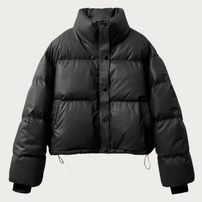 Marie – Black Leather Puffer Jacket – Winter 0