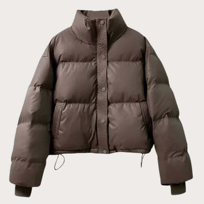 Marie – Black Leather Puffer Jacket – Winter 3