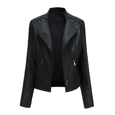 Marie – Elegant Leather Jacket – Soft PU – Black 0