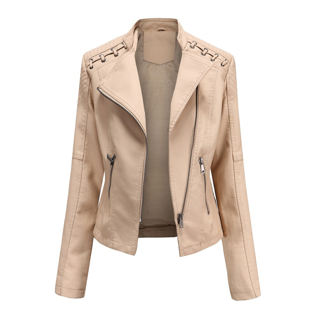 Marie – Elegant Leather Jacket – Soft PU – Black 4