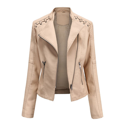 Marie – Elegant Leather Jacket – Soft PU – Black 4