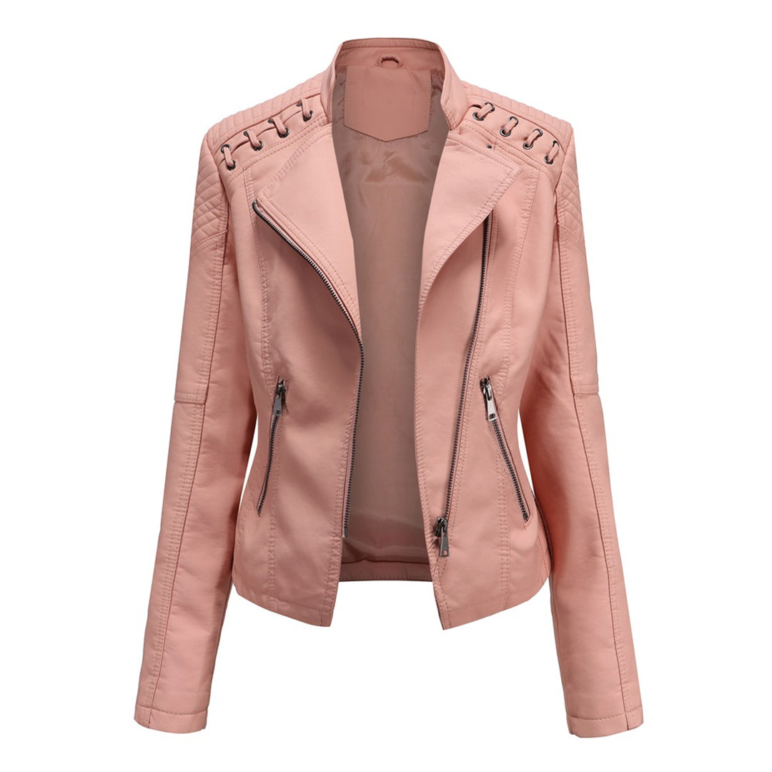 Marie – Elegant Leather Jacket – Soft PU – Black 5