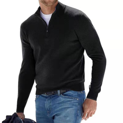 Marius – Classic Men's Sweater – Wool Blend – Gray 0