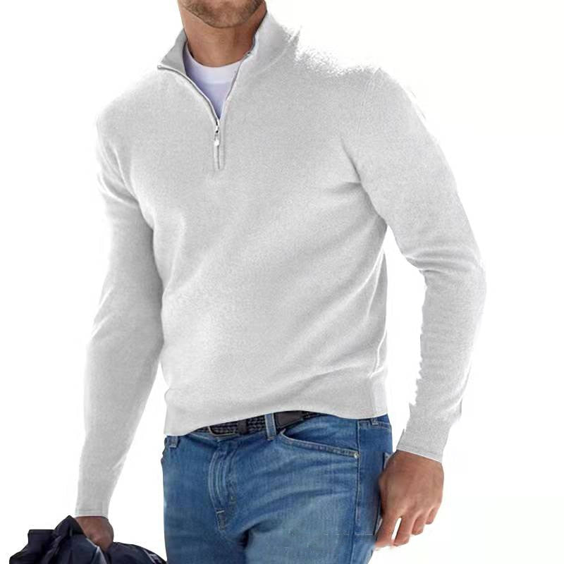 Marius – Classic Men's Sweater – Wool Blend – Gray 6
