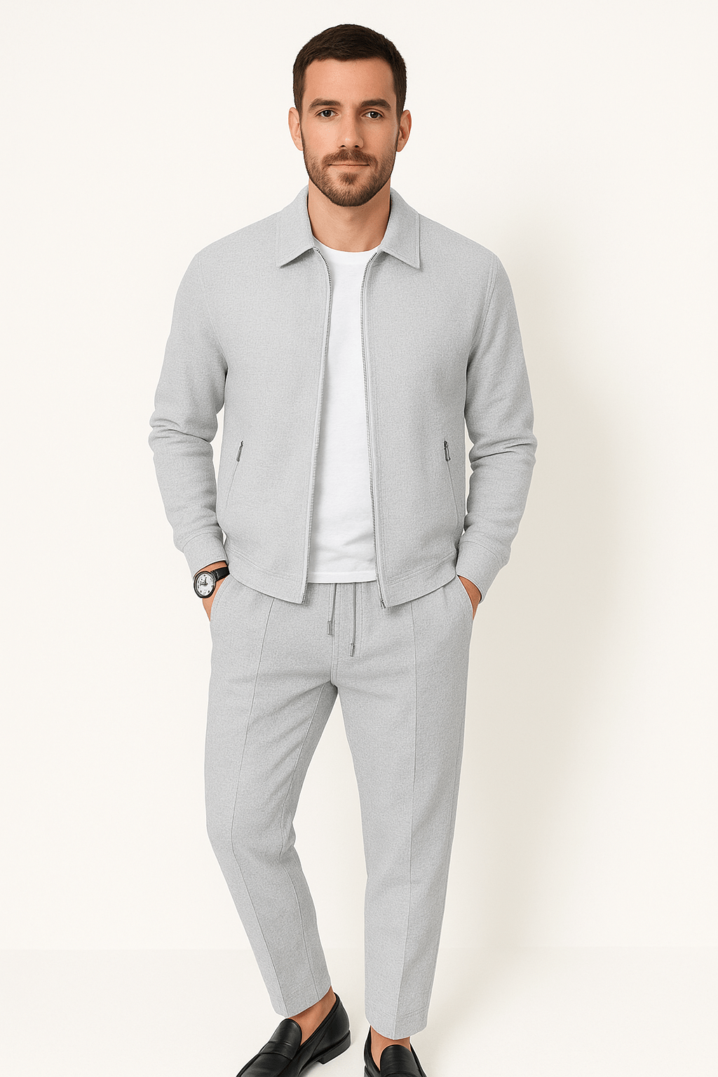 Martin – Waffle Knit Set – Casual Comfort – Gray 3
