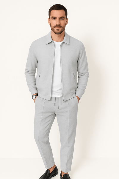 Martin – Waffle Knit Set – Casual Comfort – Gray 3