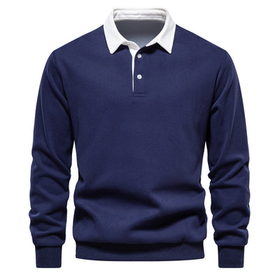 Mats – Classic Polo Pullover – Cotton Blend – Navy 2