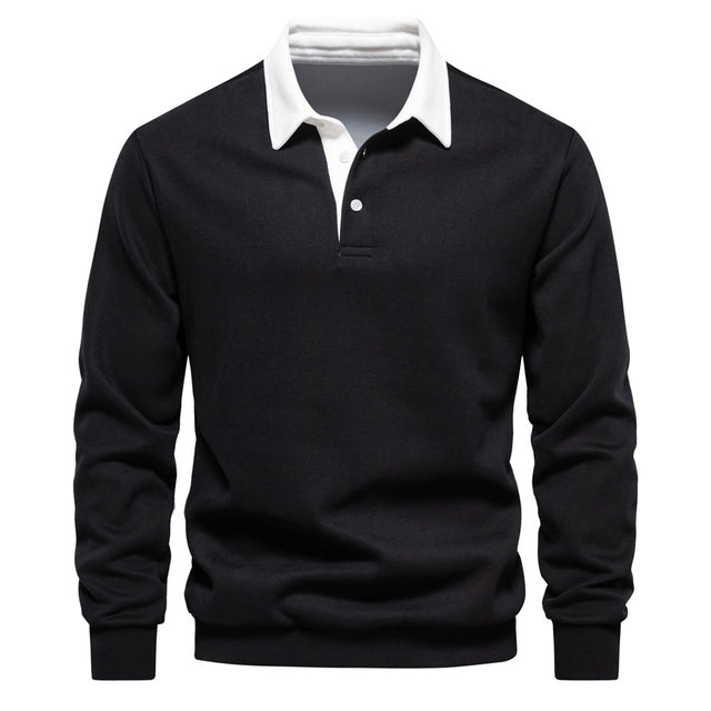 Mats – Classic Polo Pullover – Cotton Blend – Navy 6