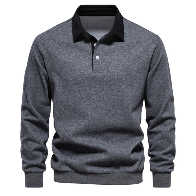 Mats – Classic Polo Pullover – Cotton Blend – Navy 7