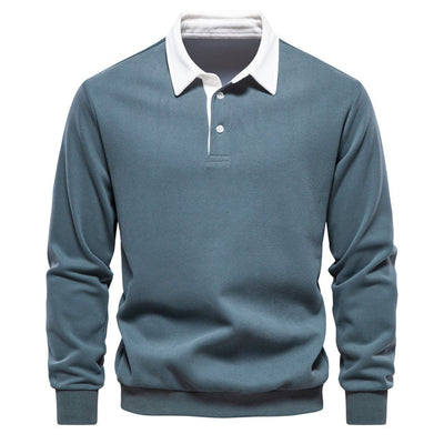 Mats – Classic Polo Pullover – Cotton Blend – Navy 9