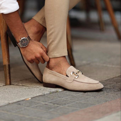 Men's Suede Loafers – Horsebit Detail – Brown 2
