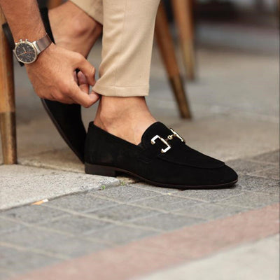 Men's Suede Loafers – Horsebit Detail – Brown 3